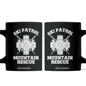 Ski Patrol Mountain Rescue Coffee Mug Winter Slopes Skiing Snowboarding Snowflake TS11 Black Print Your Wear