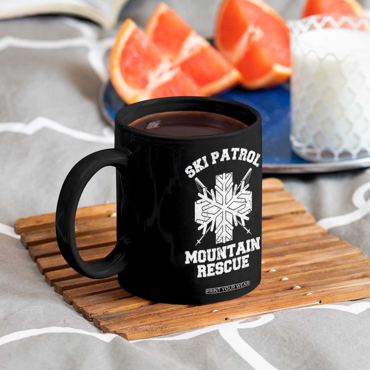Ski Patrol Mountain Rescue Coffee Mug Winter Slopes Skiing Snowboarding Snowflake TS11 Print Your Wear