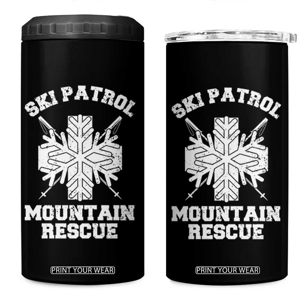 Ski Patrol Mountain Rescue 4 in 1 Can Cooler Tumbler Winter Slopes Skiing Snowboarding Snowflake TS11 One Size: 16 oz Black Print Your Wear