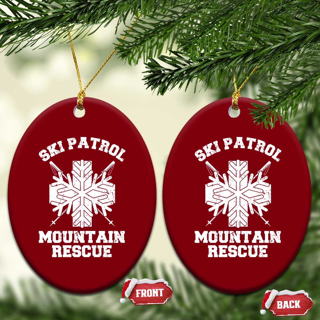 Ski Patrol Mountain Rescue Ceramic Ornament Winter Slopes Skiing Snowboarding Snowflake TS11 Print Your Wear