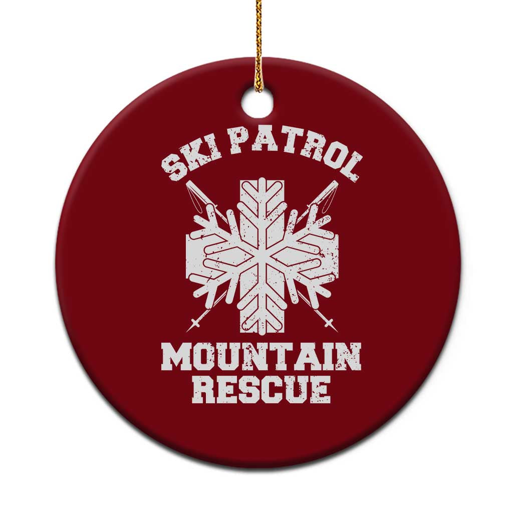 Ski Patrol Mountain Rescue Ceramic Ornament Winter Slopes Skiing Snowboarding Snowflake TS11 1pc Red Print Your Wear