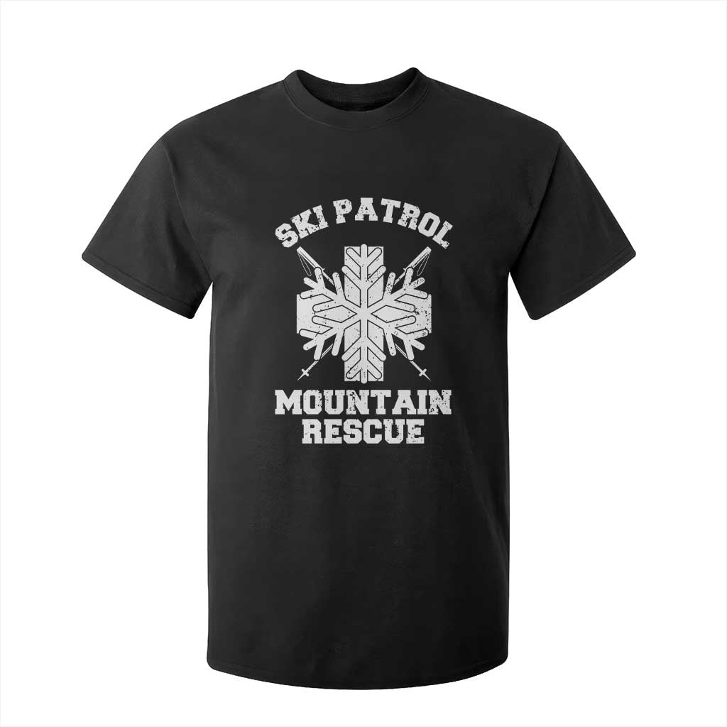 Ski Patrol Mountain Rescue T Shirt For Kid Winter Slopes Skiing Snowboarding Snowflake TS11 Black Print Your Wear