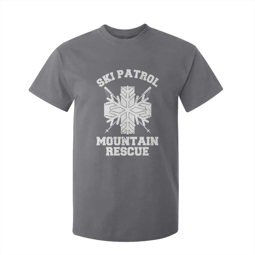 Ski Patrol Mountain Rescue T Shirt For Kid Winter Slopes Skiing Snowboarding Snowflake TS11 Charcoal Print Your Wear