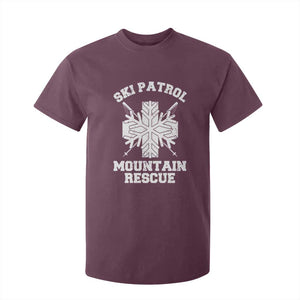 Ski Patrol Mountain Rescue T Shirt For Kid Winter Slopes Skiing Snowboarding Snowflake TS11 Maroon Print Your Wear