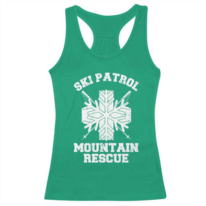 Ski Patrol Mountain Rescue Racerback Tank Top Winter Slopes Skiing Snowboarding Snowflake TS11 Irish Green Print Your Wear