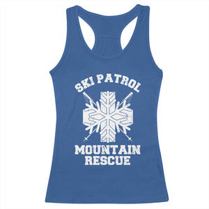 Ski Patrol Mountain Rescue Racerback Tank Top Winter Slopes Skiing Snowboarding Snowflake TS11 Royal Blue Print Your Wear