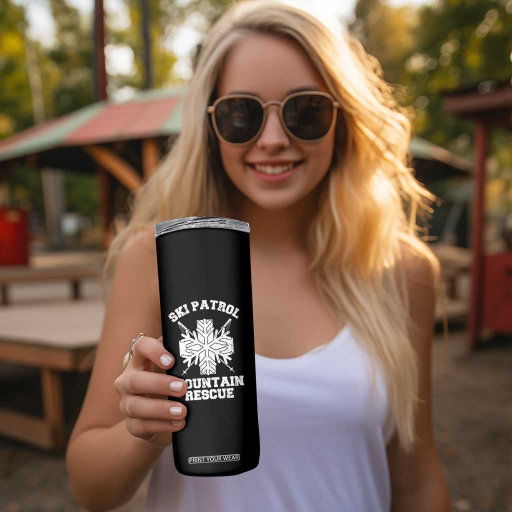 Ski Patrol Mountain Rescue Skinny Tumbler Winter Slopes Skiing Snowboarding Snowflake TS11 Print Your Wear