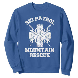 Ski Patrol Mountain Rescue Sweatshirt Winter Slopes Skiing Snowboarding Snowflake TS11 Royal Blue Print Your Wear