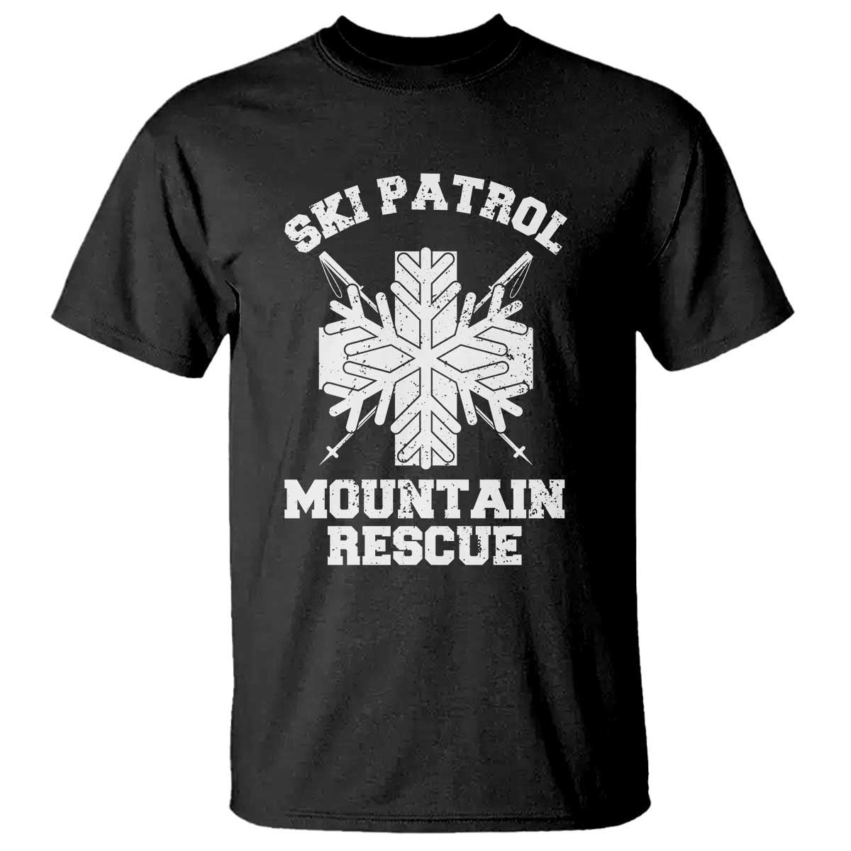 Ski Patrol Mountain Rescue T Shirt Winter Slopes Skiing Snowboarding Snowflake TS11 Black Print Your Wear