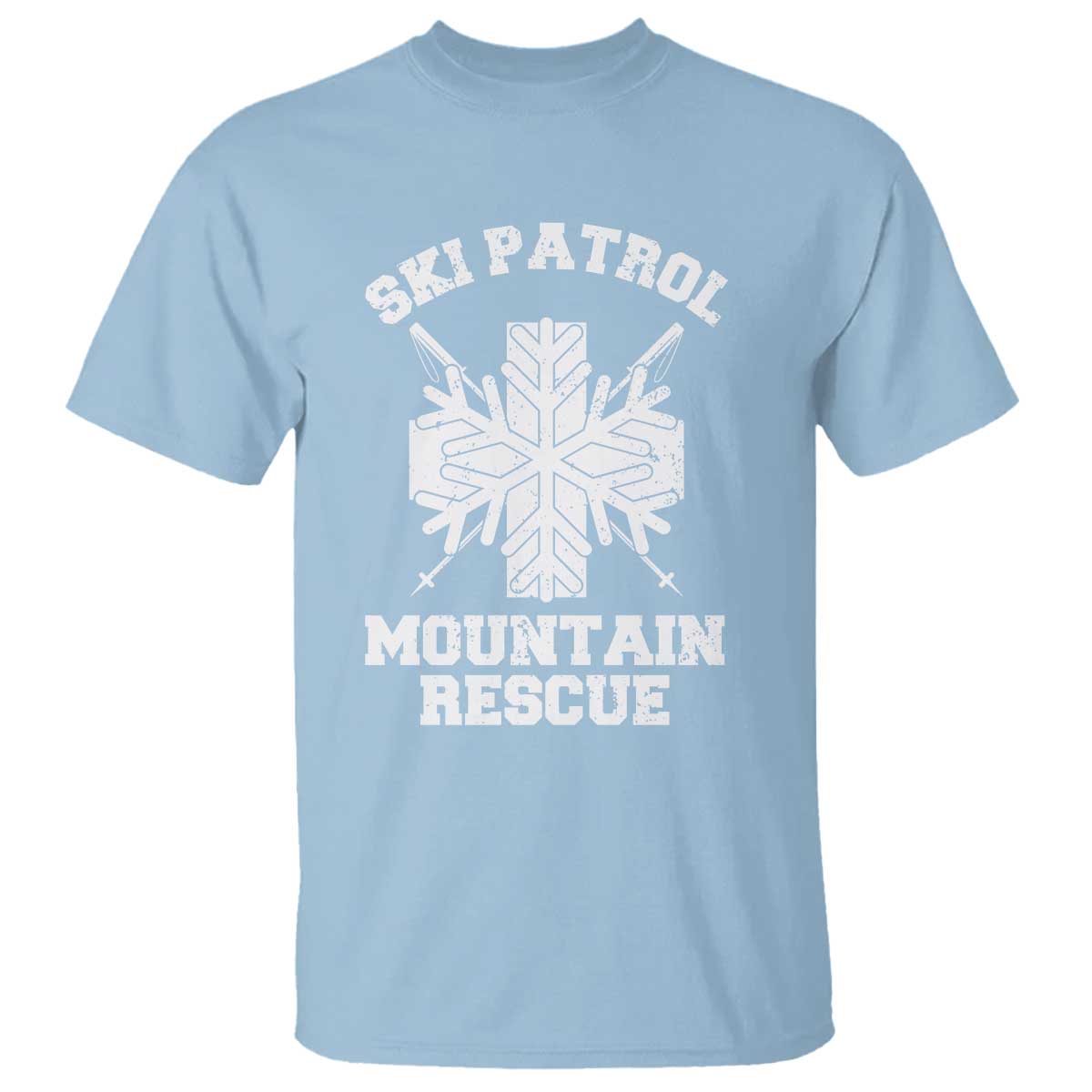 Ski Patrol Mountain Rescue T Shirt Winter Slopes Skiing Snowboarding Snowflake TS11 Light Blue Print Your Wear