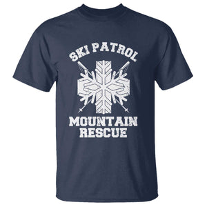 Ski Patrol Mountain Rescue T Shirt Winter Slopes Skiing Snowboarding Snowflake TS11 Navy Print Your Wear