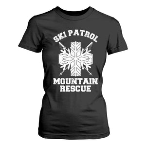 Ski Patrol Mountain Rescue T Shirt For Women Winter Slopes Skiing Snowboarding Snowflake TS11 Black Print Your Wear