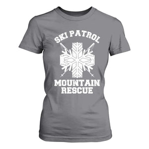 Ski Patrol Mountain Rescue T Shirt For Women Winter Slopes Skiing Snowboarding Snowflake TS11 Charcoal Print Your Wear