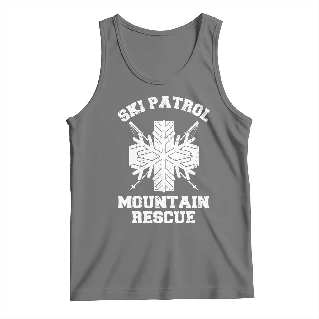 Ski Patrol Mountain Rescue Tank Top Winter Slopes Skiing Snowboarding Snowflake TS11 Black Heather Print Your Wear