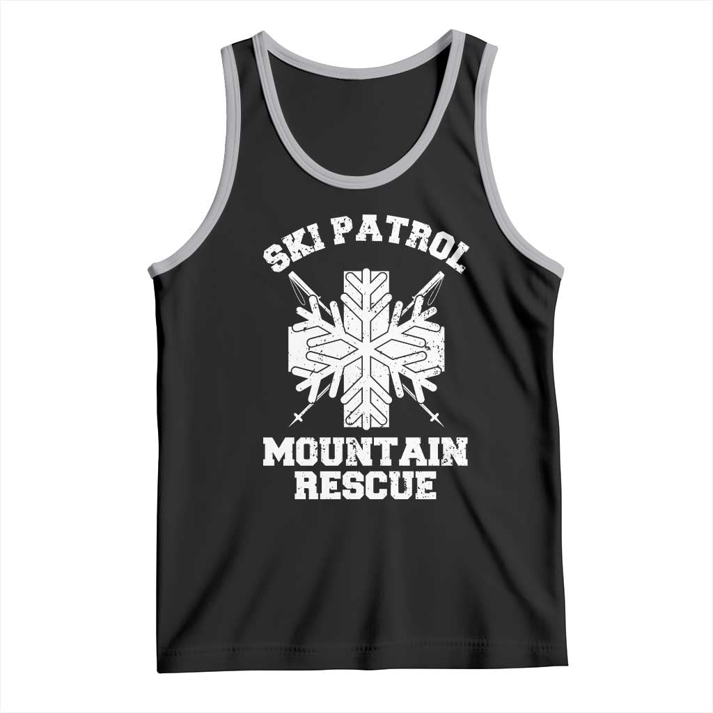 Ski Patrol Mountain Rescue Tank Top Winter Slopes Skiing Snowboarding Snowflake TS11 Black Athletic Heather Print Your Wear