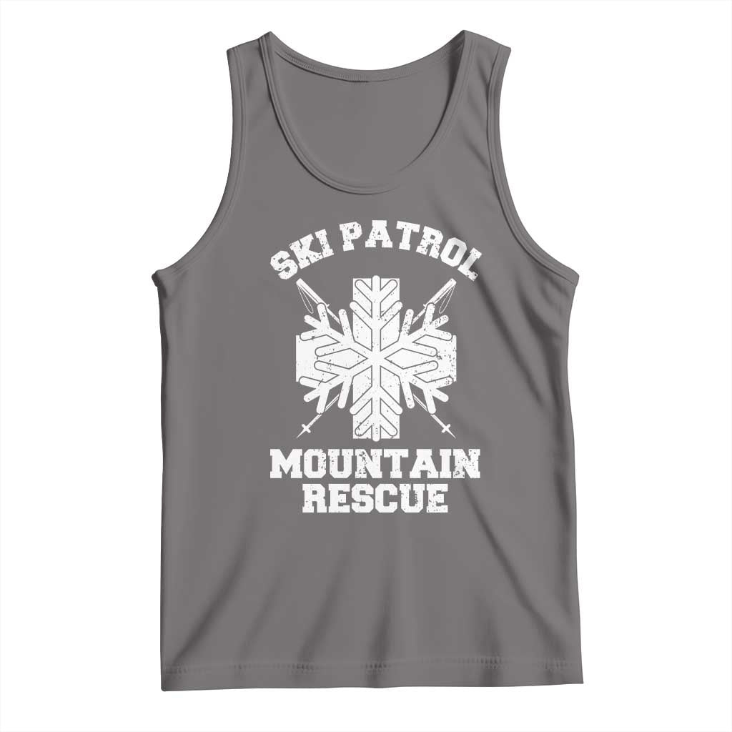 Ski Patrol Mountain Rescue Tank Top Winter Slopes Skiing Snowboarding Snowflake TS11 Deep Heather Print Your Wear