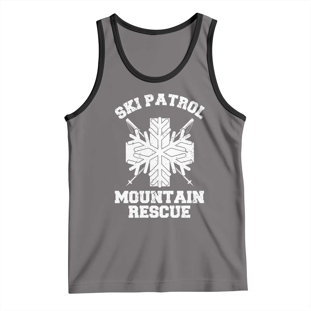 Ski Patrol Mountain Rescue Tank Top Winter Slopes Skiing Snowboarding Snowflake TS11 Deep Heather Black Print Your Wear
