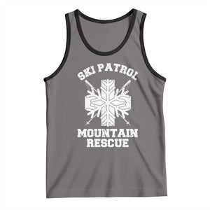 Ski Patrol Mountain Rescue Tank Top Winter Slopes Skiing Snowboarding Snowflake TS11 Deep Heather Black Print Your Wear