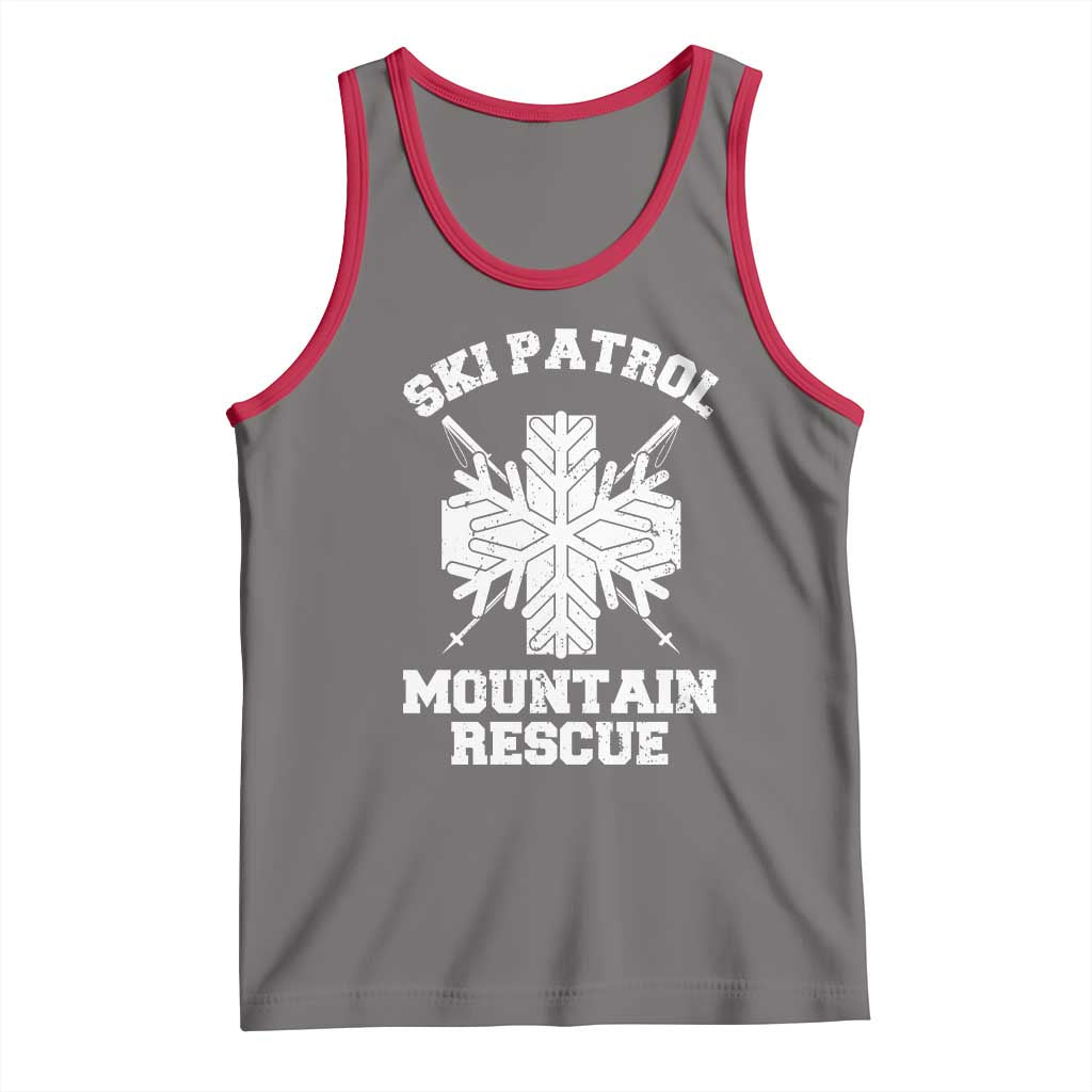 Ski Patrol Mountain Rescue Tank Top Winter Slopes Skiing Snowboarding Snowflake TS11 Deep Heather Red Print Your Wear