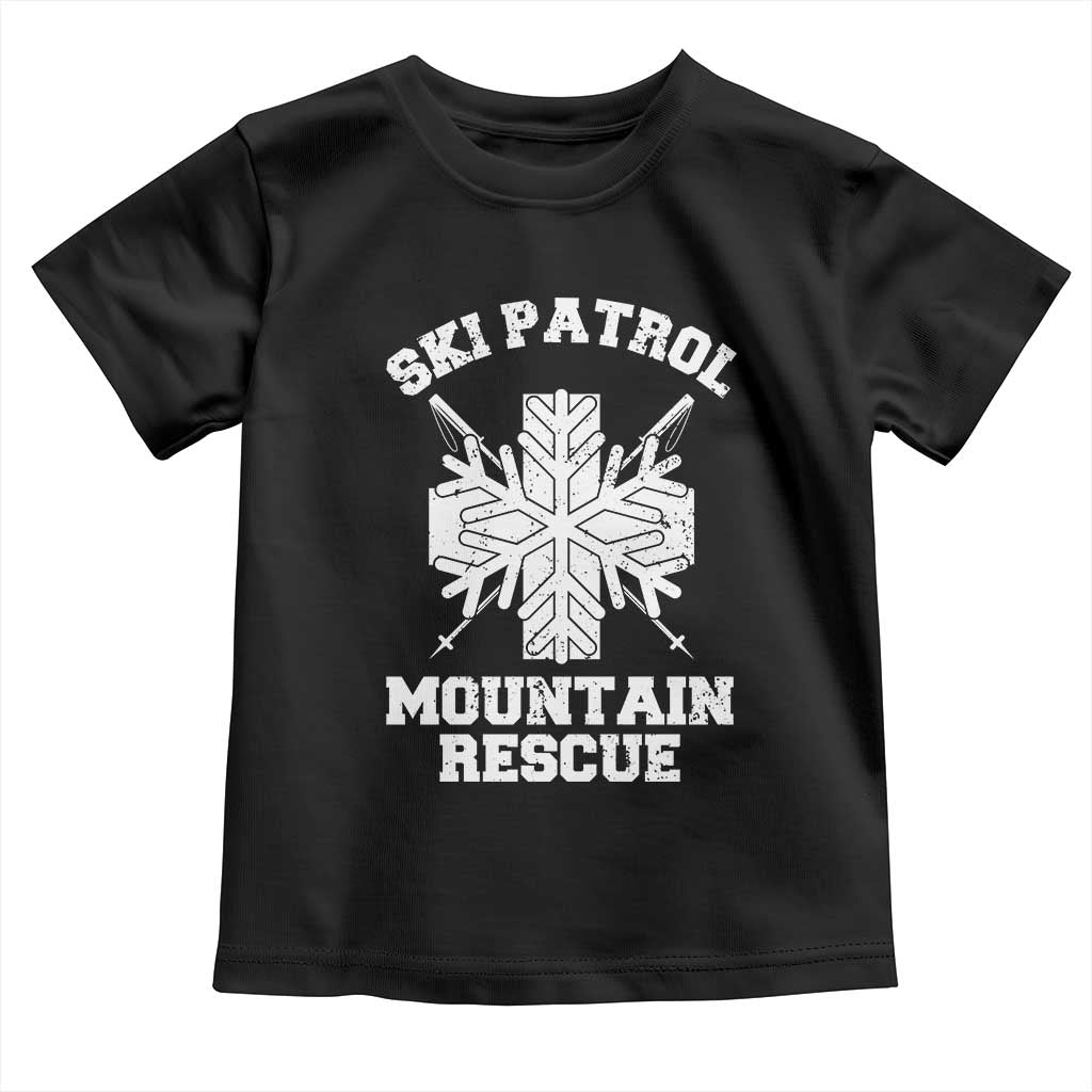 Ski Patrol Mountain Rescue Toddler T Shirt Winter Slopes Skiing Snowboarding Snowflake TS11 Black Print Your Wear