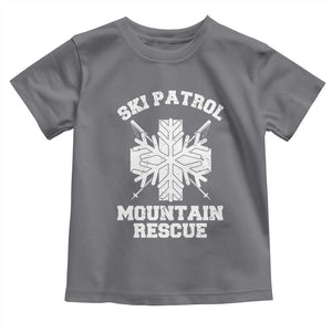 Ski Patrol Mountain Rescue Toddler T Shirt Winter Slopes Skiing Snowboarding Snowflake TS11 Charcoal Print Your Wear