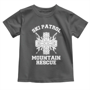 Ski Patrol Mountain Rescue Toddler T Shirt Winter Slopes Skiing Snowboarding Snowflake TS11 Dark Heather Print Your Wear