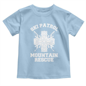Ski Patrol Mountain Rescue Toddler T Shirt Winter Slopes Skiing Snowboarding Snowflake TS11 Light Blue Print Your Wear