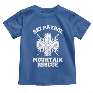 Ski Patrol Mountain Rescue Toddler T Shirt Winter Slopes Skiing Snowboarding Snowflake TS11 Royal Blue Print Your Wear
