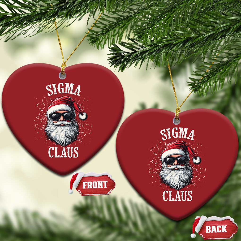 Funny Xmas Santa Christmas Ornament Sigma Claus Cool Santa The Rizzler Meme TS11 Heart Red Print Your Wear