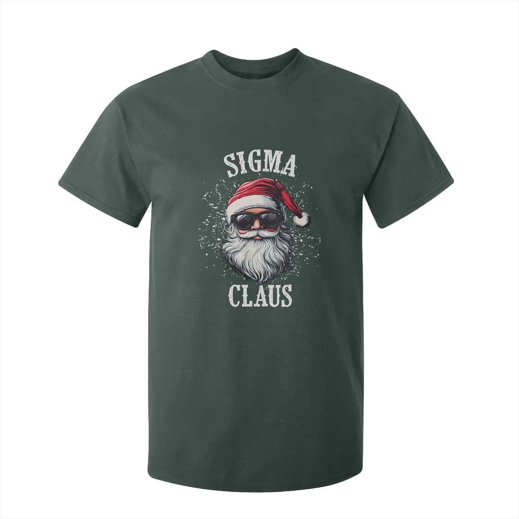 Funny Christmas Santa T Shirt For Kid Sigma Claus Cool Santa The Rizzler Meme TS11 Dark Forest Green Print Your Wear