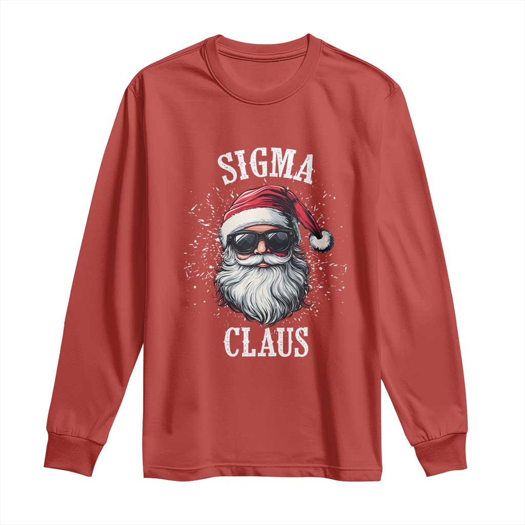 Funny Christmas Santa Long Sleeve Shirt Sigma Claus Cool Santa The Rizzler Meme TS11 Red Print Your Wear