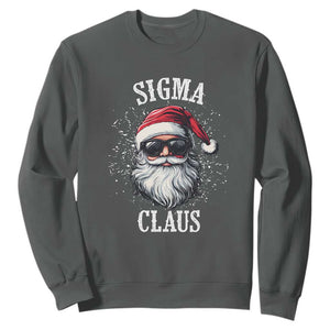 Funny Christmas Santa Sweatshirt Sigma Claus Cool Santa The Rizzler Meme TS11 Dark Heather Print Your Wear