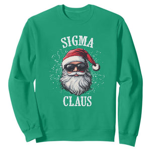 Funny Christmas Santa Sweatshirt Sigma Claus Cool Santa The Rizzler Meme TS11 Irish Green Print Your Wear
