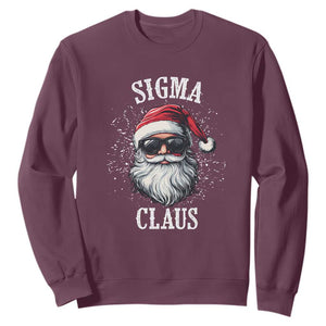 Funny Christmas Santa Sweatshirt Sigma Claus Cool Santa The Rizzler Meme TS11 Maroon Print Your Wear