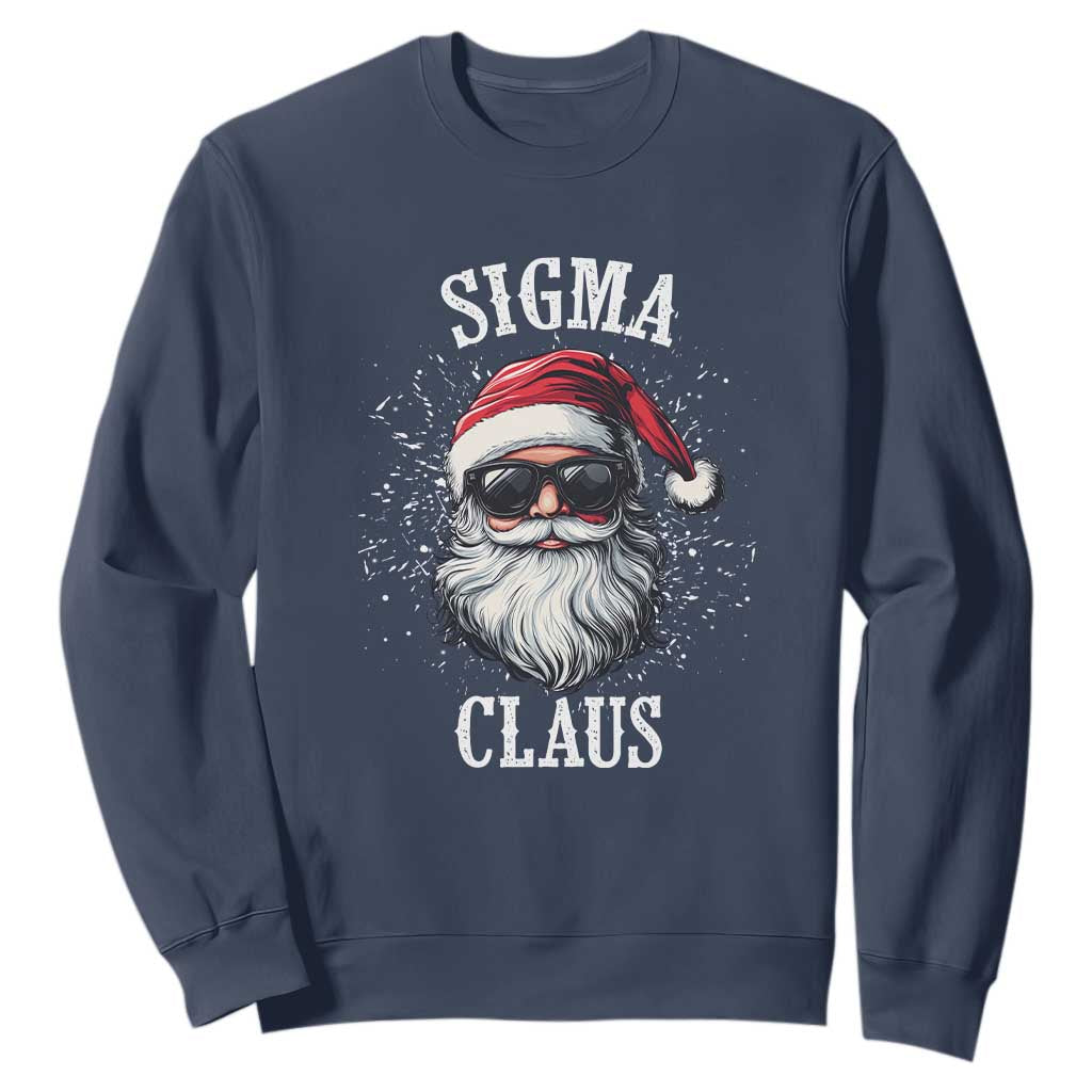 Funny Christmas Santa Sweatshirt Sigma Claus Cool Santa The Rizzler Meme TS11 Navy Print Your Wear