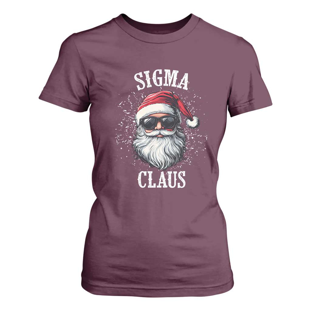 Funny Christmas Santa T Shirt For Women Sigma Claus Cool Santa The Rizzler Meme TS11 Maroon Print Your Wear