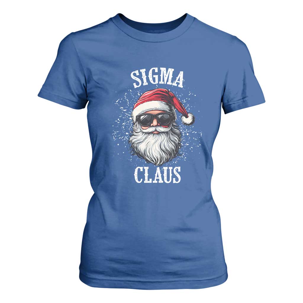 Funny Christmas Santa T Shirt For Women Sigma Claus Cool Santa The Rizzler Meme TS11 Royal Blue Print Your Wear