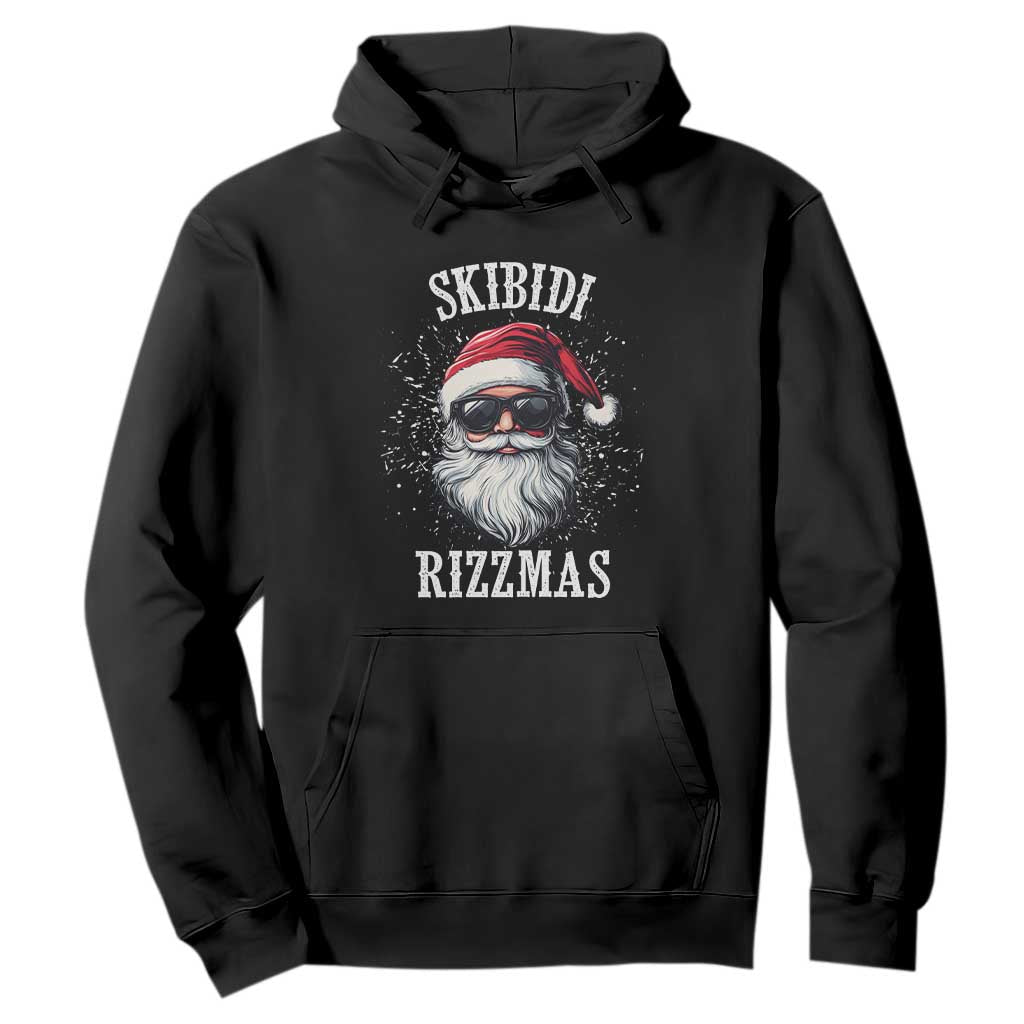 Funny Christmas Santa Hoodie Skibidi Rizzmas Charisma Rizz Santa Claus TS11 Black Print Your Wear