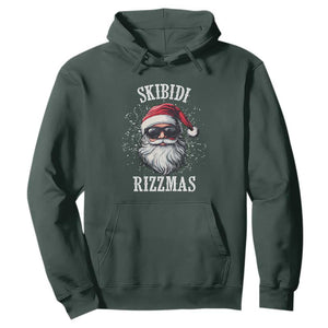 Funny Christmas Santa Hoodie Skibidi Rizzmas Charisma Rizz Santa Claus TS11 Dark Forest Green Print Your Wear