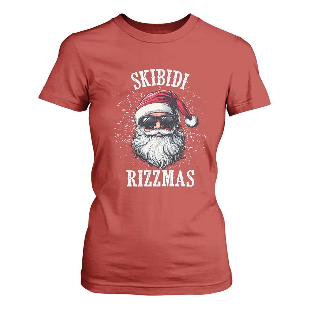 Funny Christmas Santa T Shirt For Women Skibidi Rizzmas Charisma Rizz Santa Claus TS11 Red Print Your Wear