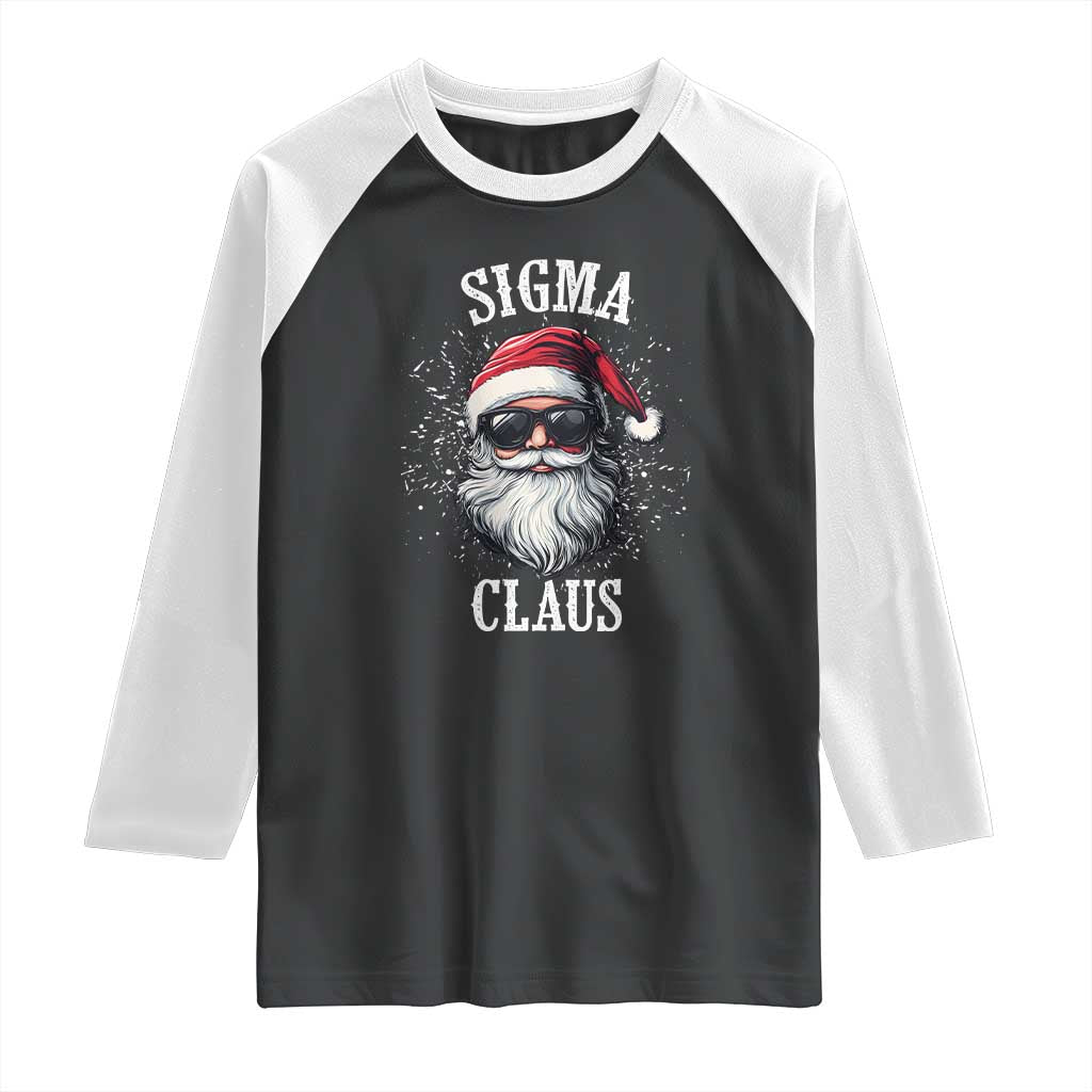 Funny Christmas Santa Raglan Shirt Sigma Claus Cool Santa The Rizzler Meme TS11 Black White Print Your Wear