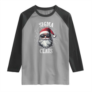 Funny Christmas Santa Raglan Shirt Sigma Claus Cool Santa The Rizzler Meme TS11 Sport Gray Black Print Your Wear