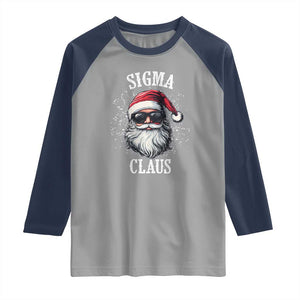 Funny Christmas Santa Raglan Shirt Sigma Claus Cool Santa The Rizzler Meme TS11 Sport Gray Navy Print Your Wear