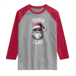 Funny Christmas Santa Raglan Shirt Sigma Claus Cool Santa The Rizzler Meme TS11 Sport Gray Red Print Your Wear