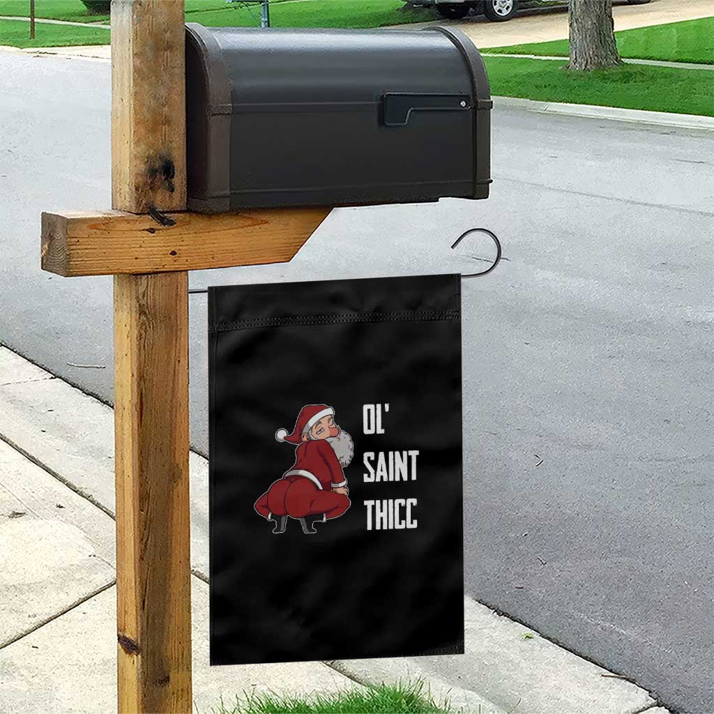 Funny Christmas Naughty Santa Garden Flag Ol' Saint Thicc Kiss My Ass TS11 Print Your Wear