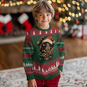 Funny African American Christmas Ugly Christmas Sweater Ain't Nothing But A Christmas Party Santa Black Melanin Girl TS11 Christmas Print Your Wear
