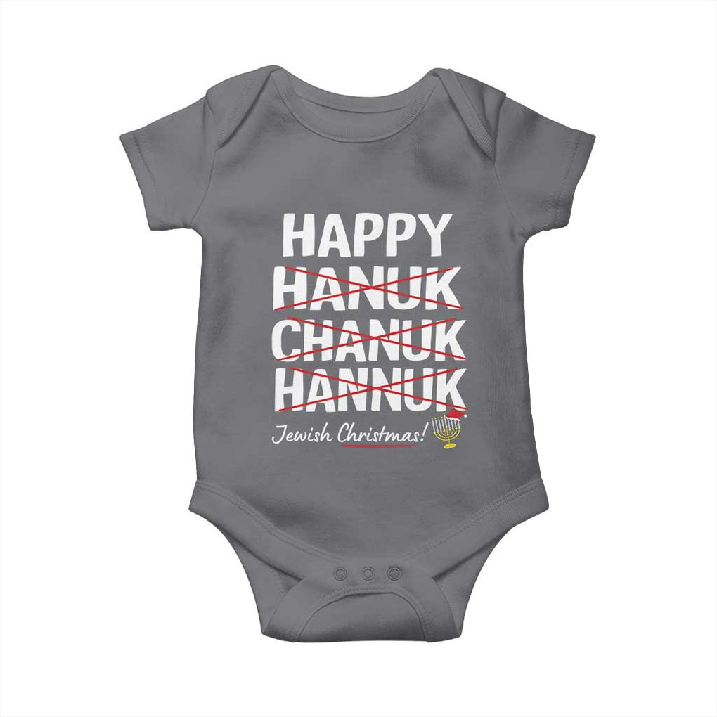 Funny Hanukkah Baby Onesie Happy Hanuk Chanuk Hannuk Jewish Christmas Menorah TS11 Charcoal Print Your Wear