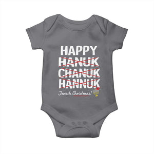 Funny Hanukkah Baby Onesie Happy Hanuk Chanuk Hannuk Jewish Christmas Menorah TS11 Charcoal Print Your Wear