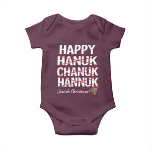 Funny Hanukkah Baby Onesie Happy Hanuk Chanuk Hannuk Jewish Christmas Menorah TS11 Maroon Print Your Wear