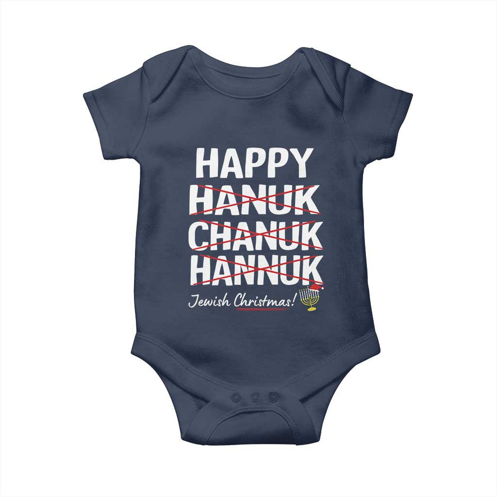 Funny Hanukkah Baby Onesie Happy Hanuk Chanuk Hannuk Jewish Christmas Menorah TS11 Navy Print Your Wear